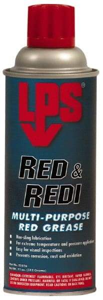 LPS - 11 oz Aerosol General Purpose Grease - Red, 450°F Max Temp, NLGIG 2, - Exact Tool & Supply