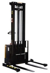 Vestil - 2,000 Lb Capacity, 150" Lift Height, Battery Powered Stacker - 2-1/8" Lowered Height, 42-1/4" Fork Length, 57-7/8" Overall Width - Exact Tool & Supply