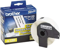 Brother - 1.1" Wide x 3-1/2" Long, White Paper Shipping Label - For PC Label Printers - Exact Tool & Supply
