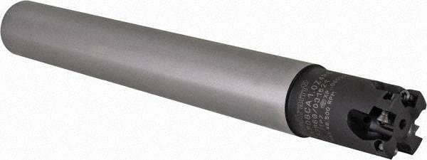 Kennametal - 1" Cutting Diam, 1" Shank Diam, Straight Shank Indexable Copy End Mill - 4 Inserts, XPLT0603 Insert, C7792VXP06CA1.0Z4R6.1 Toolholder - Exact Tool & Supply