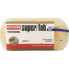 Wooster Brush - 1-1/4" Nap, 7" Wide Paint Roller - Extra-Rough Texture, Synthetic Knit - Exact Tool & Supply