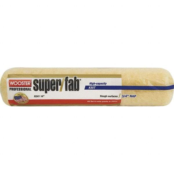 Wooster Brush - 3/4" Nap, 14" Wide Paint Roller - Semi-Rough to Rough Texture, Synthetic Knit - Exact Tool & Supply