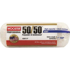 Wooster Brush - 1" Nap, 9" Wide Paint Roller - Rough Texture, Wool/Poly Blend - Exact Tool & Supply
