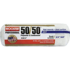 Wooster Brush - 3/4" Nap, 9" Wide Paint Roller - Semi-Rough to Rough Texture, Wool/Poly Blend - Exact Tool & Supply