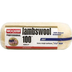 Wooster Brush - 1-1/4" Nap, 9" Wide Paint Roller - Extra-Rough Texture, Lambswool - Exact Tool & Supply