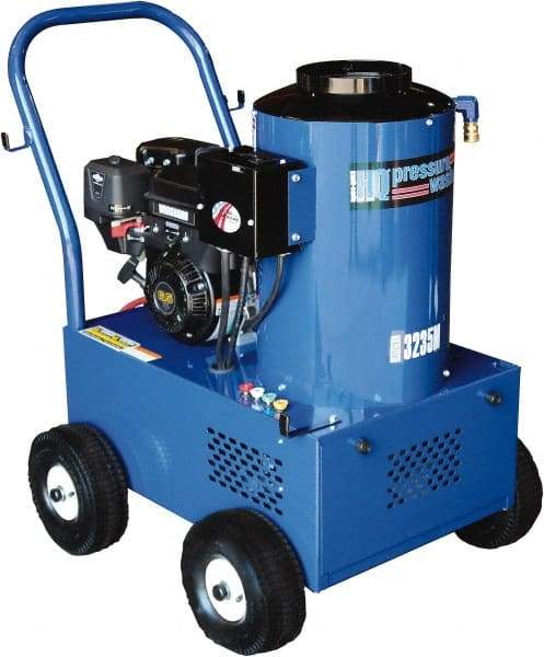 PRO-SOURCE - Gas, 9 hp, 3,000 psi, 3 GPM, Hot Water Pressure Washer - General Triplex Ceramic Plunger, 50' x 3/8" Hose - Exact Tool & Supply