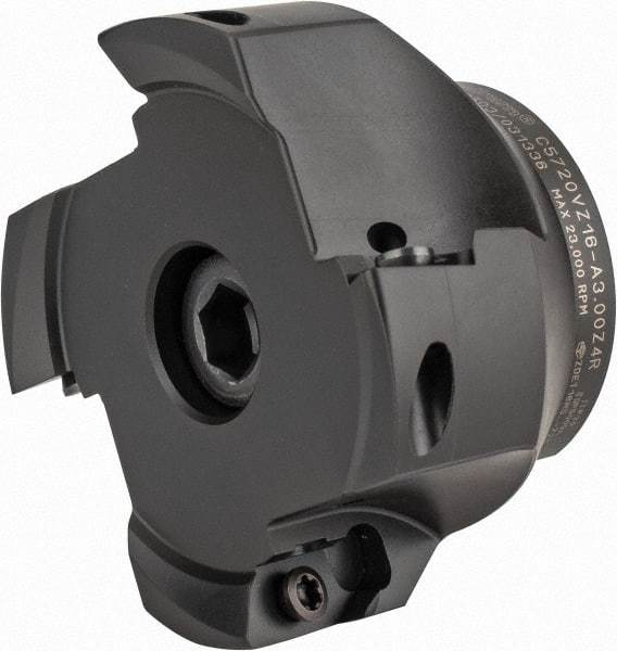 Kennametal - 4 Inserts, 3" Cutter Diam, 0.63" Max Depth of Cut, Indexable High-Feed Face Mill - 1" Arbor Hole Diam, 1.97" High, C5720VZ16-A3.00Z4R Toolholder, ZDET16M... Inserts, Series 5720VZ - Exact Tool & Supply
