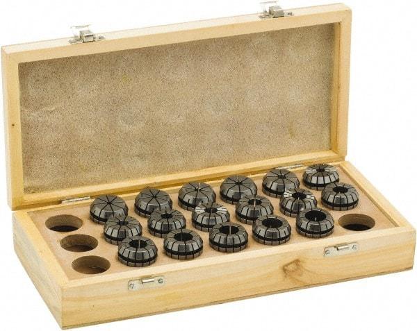 Parlec - 17 Piece, 4mm to 20mm Capacity, ER Collet Set - 0.0002" TIR, Series ER32 - Exact Tool & Supply