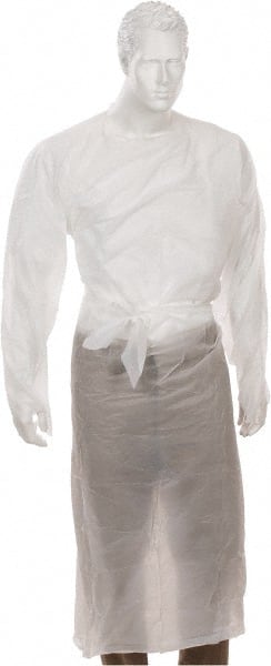 PRO-SAFE - Pack of (50) Size Universal White Isolation Gowns without Pockets - Exact Tool & Supply