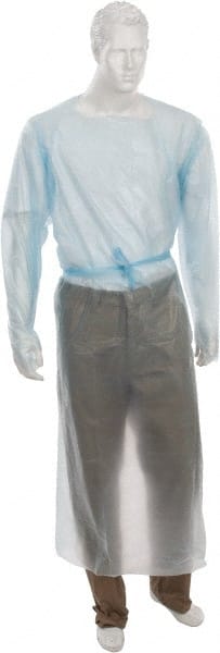 PRO-SAFE - Pack of (50) Size Universal Blue Isolation Gown without Pockets - Exact Tool & Supply