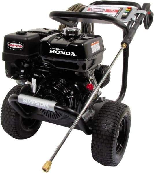 Simpson - Gas, 8.5 hp, 4,000 psi, 2.8 GPM, Cold Water Pressure Washer - AAA Triplex, 50' x 3/8" Hose - Exact Tool & Supply