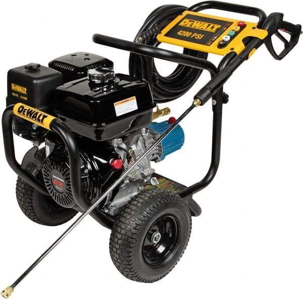 DeWALT - Gas, 11.7 hp, 4,200 psi, 4 GPM, Cold Water Pressure Washer - CAT Triplex, 50' x 3/8" Hose - Exact Tool & Supply