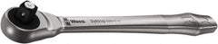 Wera - 1/2" Drive Slim Line Head Quick-Release Ratchet - Satin Finish, 281mm OAL, 76 Gear Teeth, Ergonomic Handle - Exact Tool & Supply