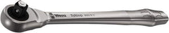 Wera - 3/8" Drive Slim Line Head Quick-Release Ratchet - Satin Finish, 222mm OAL, 76 Gear Teeth, Ergonomic Handle - Exact Tool & Supply