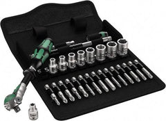 Wera - 28 Piece 1/4" Drive Standard Socket Set - 6 Points, 5 to 13mm, T10 to T40 Torx, Metric Measurement Standard - Exact Tool & Supply