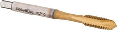 Kennametal - M5x0.80, 2 Flute, TiCN/TiN Finish, Vanadium High Speed Steel Spiral Point Tap - Plug Chamfer, Right Hand Thread, 2-3/8" OAL, 12.7mm Thread Length, 4.93mm Shank Diam, 6H Class of Fit, Series GOtap - Exact Tool & Supply