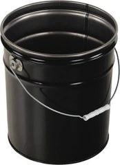 Vestil - 5 Gal Black Steel Pail - 13-3/8" High - Exact Tool & Supply