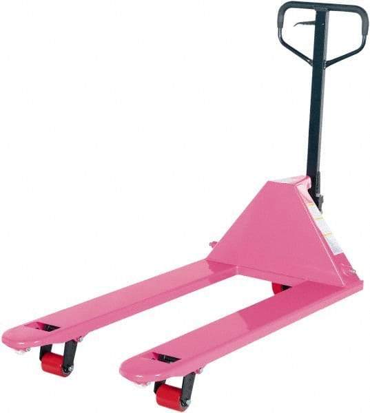 Vestil - 5,500 Lb Capacity, 7-3/4" Lift Economy Pallet Truck - 2-7/8" Min Lift Height, 48" Fork Length x 27" Fork Width, 27" Overall Width - Exact Tool & Supply