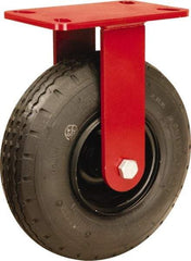 Hamilton - 8" Diam, Rubber Rigid Caster - 330 Lb Capacity, Top Plate Mount, 4-1/2" x 6-1/2" Plate, Sealed Precision Ball Bearing - Exact Tool & Supply