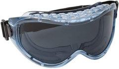 PRO-SAFE - Size Universal, Smoke (Color) Polycarbonate Anti-Fog & Scratch Resistant Lens, Safety Goggles - Indirect Vent, Light Blue Frame, Over the Glass Style - Exact Tool & Supply