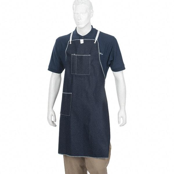 Ansell - 28 x 36" General Purpose Bib Apron - Denim, Blue - Exact Tool & Supply