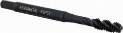 Kennametal - #8-32 3 Flute 2B Modified Bottoming Spiral Flute Tap - Vanadium High Speed Steel, Oxide Finish, 2-1/8" OAL, Right Hand Flute, Right Hand Thread, H3, Series GOtap\xAE - Exact Tool & Supply