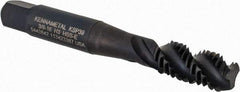 Kennametal - 3/8-16 3 Flute 3B Bottoming Spiral Flute Tap - Vanadium High Speed Steel, Oxide Finish, 2-15/16" OAL, Right Hand Flute, Right Hand Thread, H3, Series GOtap\xAE - Exact Tool & Supply