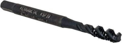 Kennametal - #8-32 3 Flute Bottoming Spiral Flute Tap - Vanadium High Speed Steel, Oxide Finish, 2-1/8" OAL, Right Hand Flute, Right Hand Thread, H5, Series GOtap\xAE - Exact Tool & Supply