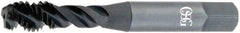 OSG - M20x2.50, 4 Flute, 45° Helix, Modified Bottoming Chamfer, V Finish, Vanadium High Speed Steel Spiral Flute STI Tap - Right Hand Flute, 4-29/32" OAL, 0.76" Shank Diam, 2-7/32" Thread Length, 6H Class of Fit, Series 343STI - Exact Tool & Supply