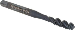 Kennametal - #10-24, 2 Flute, TiCN/TiN Finish, Vanadium High Speed Steel Spiral Point Tap - Plug Chamfer, Right Hand Thread, 2-3/8" OAL, 12.7mm Thread Length, 4.93mm Shank Diam, 2B/3B Class of Fit, Series GOtap - Exact Tool & Supply