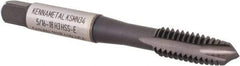 Kennametal - 5/16-18, 3 Flute, CrC/C/TiN Finish, Vanadium High Speed Steel Spiral Point Tap - Plug Chamfer, Right Hand Thread, 2-23/32" OAL, 17.5mm Thread Length, 8.08mm Shank Diam, 3B Class of Fit, Series GOtap - Exact Tool & Supply