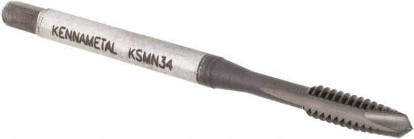 Kennametal - #6-32, 2 Flute, TiN/CrC/C Finish, Vanadium High Speed Steel Spiral Point Tap - Plug Chamfer, Right Hand Thread, 2" OAL, 9.7mm Thread Length, 3.58mm Shank Diam, 2B Class of Fit, Series GOtap - Exact Tool & Supply