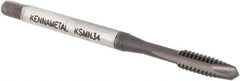 Kennametal - #6-32, 2 Flute, TiN/CrC/C Finish, Vanadium High Speed Steel Spiral Point Tap - Plug Chamfer, Right Hand Thread, 2" OAL, 9.7mm Thread Length, 3.58mm Shank Diam, 2B Class of Fit, Series GOtap - Exact Tool & Supply