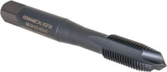 Kennametal - 3/8-24, 3 Flute, Oxide Finish, Vanadium High Speed Steel Spiral Point Tap - Plug Chamfer, Right Hand Thread, 2-15/16" OAL, 19.1mm Thread Length, 9.68mm Shank Diam, 3B Class of Fit, Series GOtap - Exact Tool & Supply