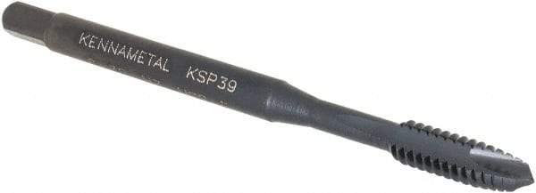 Kennametal - #6-32, 2 Flute, Oxide Finish, Vanadium High Speed Steel Spiral Point Tap - Plug Chamfer, Right Hand Thread, 2" OAL, 9.7mm Thread Length, 3.58mm Shank Diam, 2B Class of Fit, Series GOtap - Exact Tool & Supply