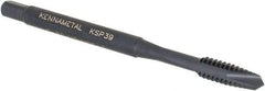 Kennametal - #6-32, 2 Flute, Oxide Finish, Vanadium High Speed Steel Spiral Point Tap - Plug Chamfer, Right Hand Thread, 2" OAL, 9.7mm Thread Length, 3.58mm Shank Diam, 3B Class of Fit, Series GOtap - Exact Tool & Supply