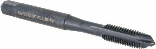 Kennametal - 1/4-28, 3 Flute, Oxide Finish, Vanadium High Speed Steel Spiral Point Tap - Plug Chamfer, Right Hand Thread, 2-1/2" OAL, 16mm Thread Length, 6.48mm Shank Diam, 3B Class of Fit, Series GOtap - Exact Tool & Supply