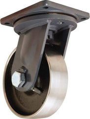 Hamilton - 10" Diam x 3" Wide x 13" OAH Top Plate Mount Swivel Caster - Forged Steel, 6,500 Lb Capacity, Tapered Roller Bearing, 8-1/2 x 8-1/2" Plate - Exact Tool & Supply