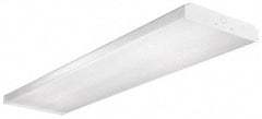 Cooper Lighting - 4 Lamp, 4 Ft. Long, 32 Watt, Surface Mounted, Fluorescent Lamp Wraparound Light Fixture - 120-277 Volt, White, Electronic Ballast - Exact Tool & Supply