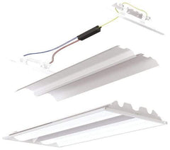 Cooper Lighting - 2 Lamp, 32 Watts, 2 x 2', Electronic Start Troffer Light Fixture Retrofit Kit - White Fluorescent Lamp - Exact Tool & Supply