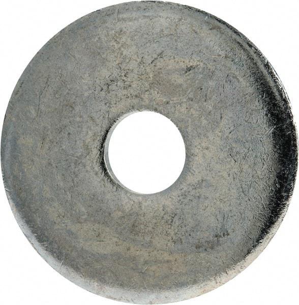Gibraltar - 1/2" Screw, Steel Fender Flat Washer - 17/32" ID x 2" OD, 1/4" Thick, Zinc-Plated Finish - Exact Tool & Supply