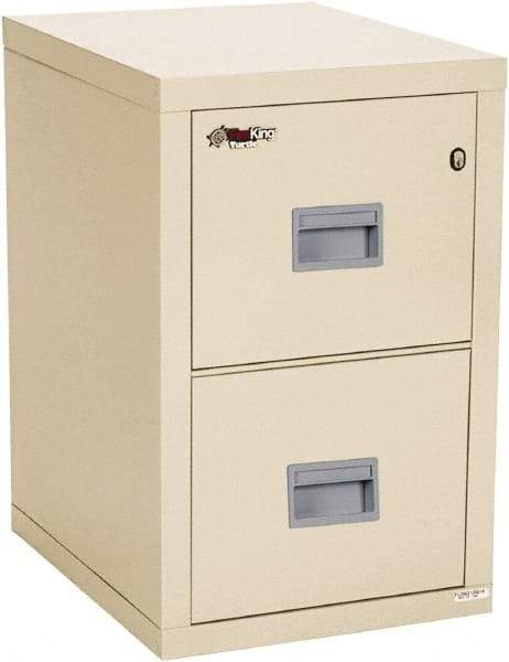 FireKing - 17-3/4" Wide x 27-3/4" High x 22-1/8" Deep, 2 Drawer Vertical File - Steel, Parchment - Exact Tool & Supply