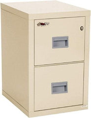 FireKing - 17-3/4" Wide x 27-3/4" High x 22-1/8" Deep, 2 Drawer Vertical File - Steel, Parchment - Exact Tool & Supply