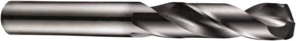DORMER - 11.4mm 140° Solid Carbide Screw Machine Drill Bit - TiAlN Finish, Right Hand Cut, 55mm Flute Length, 102mm OAL, Four Facet Split Point, Straight Shank - Exact Tool & Supply
