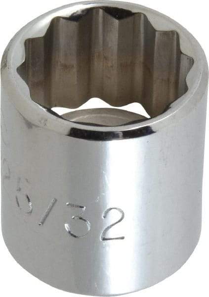 Proto - 25/32", 3/8" Drive, Standard Hand Socket - 12 Points, 1-3/16" OAL, Alloy Steel, Chrome Finish - Exact Tool & Supply