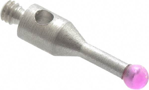 SPI - 2 mm Ball Diameter, M2 Thread, Ruby Point Ball Tip CMM Stylus - 10 mm Overall Length - Exact Tool & Supply