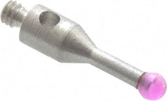 SPI - 2 mm Ball Diameter, M2 Thread, Ruby Point Ball Tip CMM Stylus - 10 mm Overall Length - Exact Tool & Supply