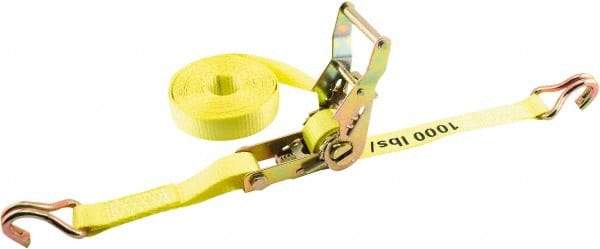 Erickson Manufacturing - 25' Long x 1" Wide, 3,000 Lb Basket Capacity, Polyester Web Sling - Yellow - Exact Tool & Supply