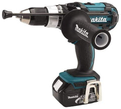 Makita - 18 Volt 1/2" Keyless Chuck Cordless Hammer Drill - 0 to 30,000 BPM, 0 to 400 & 0 to 1,700 RPM, Reversible, Pistol Grip Handle - Exact Tool & Supply