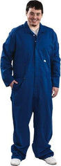 Stanco Safety Products - Size M, Royal Blue, Zipper, Arc Protection Coverall - 38 to 40" Chest, Indura, 7 Pockets, Elastic Waistband, Full Action Back, 2-Way Concealed Zipper - Exact Tool & Supply